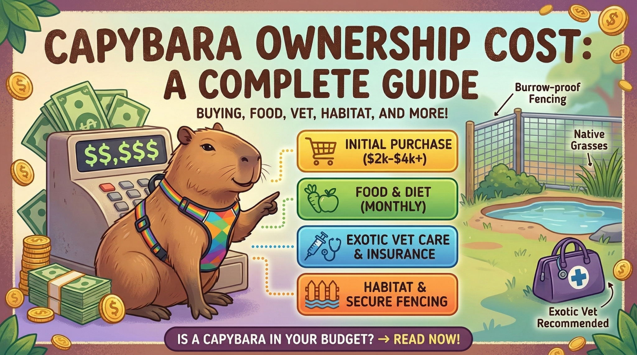 How much does a capybara cost? Ownership + Monthly Cost