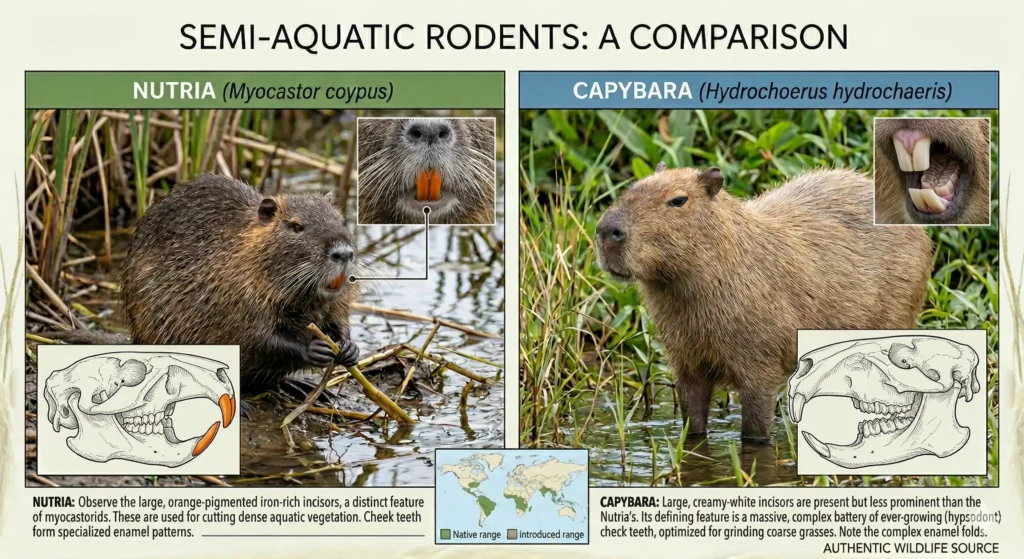 Nutria vs. Capybara Dental Comparison