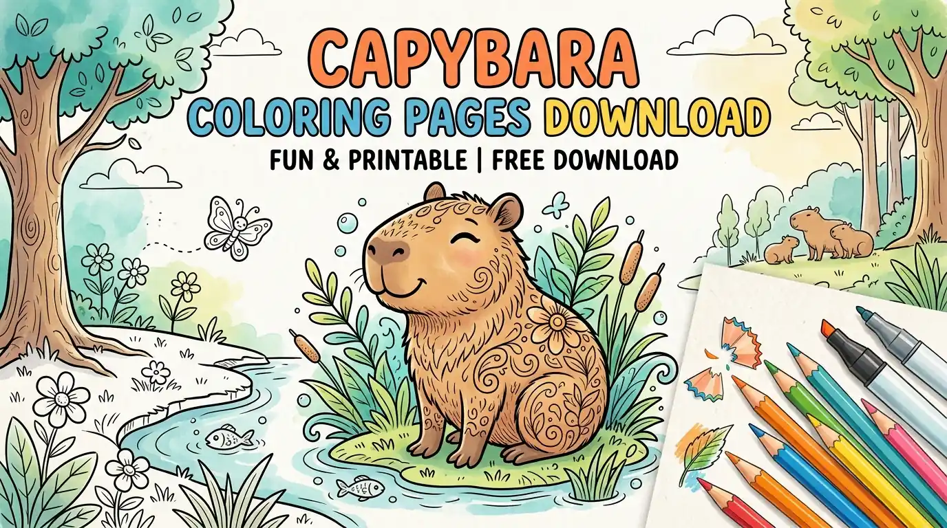 Capybara coloring pages download