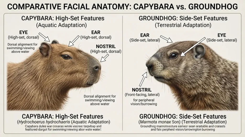 quick facial comparison between capybara and groundhog